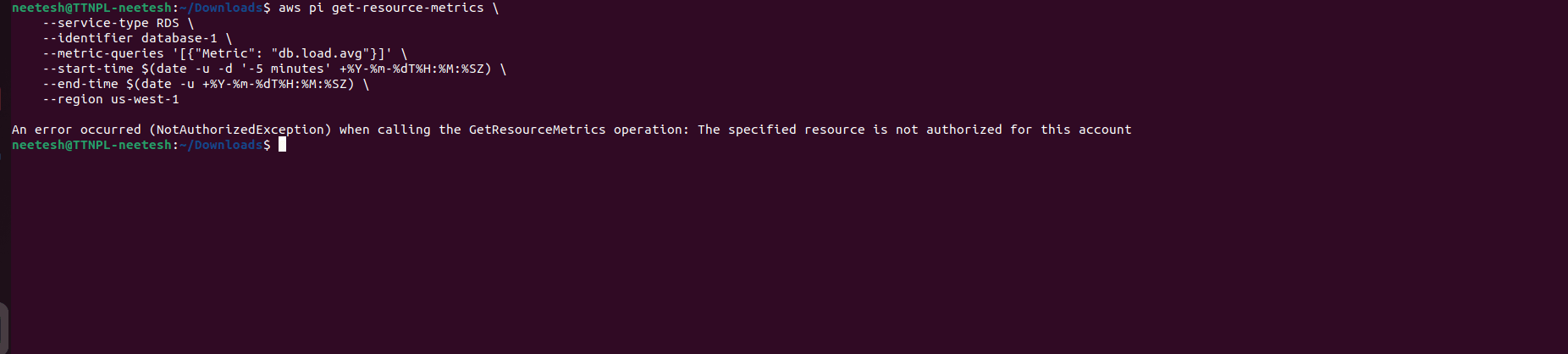 Fixing AWS Performance Insights API NotAuthorizedException Error: A Complete Guide
