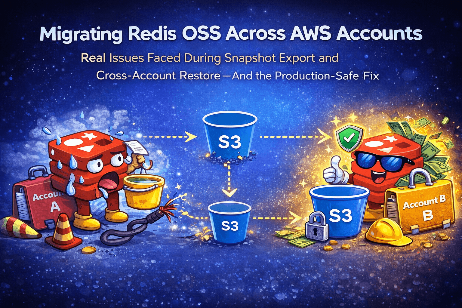 Migrating Redis OSS Across AWS Accounts — Real Issues Faced and the Production-Safe Solution