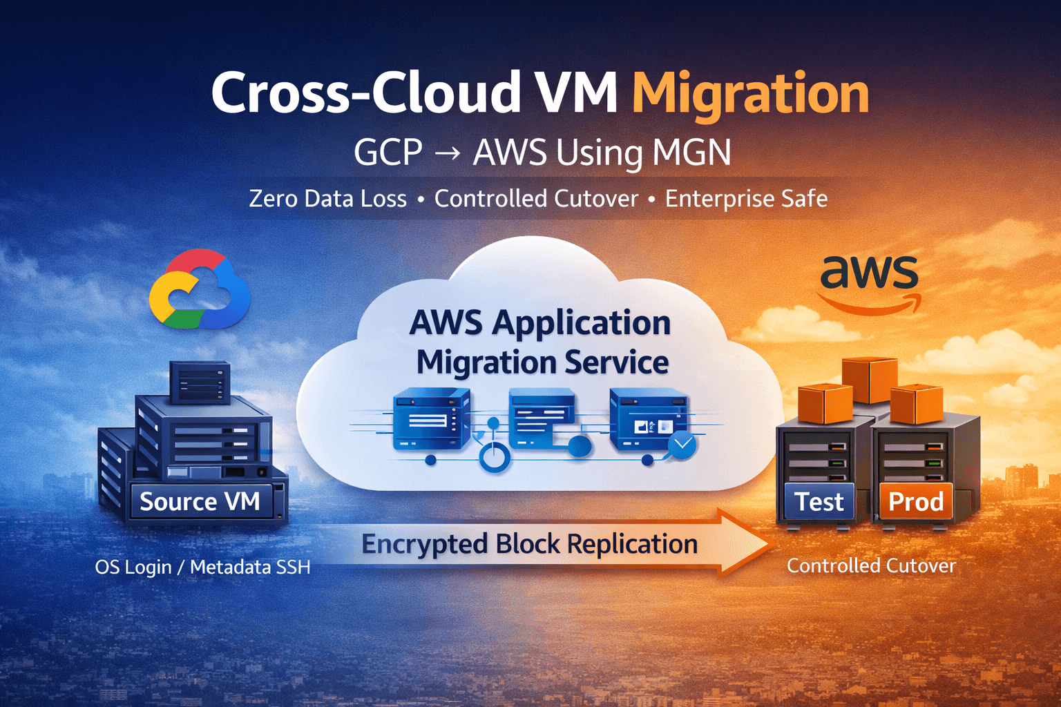 Cross-Cloud VM Migration: GCP → AWS Using AWS Application Migration Service (MGN)